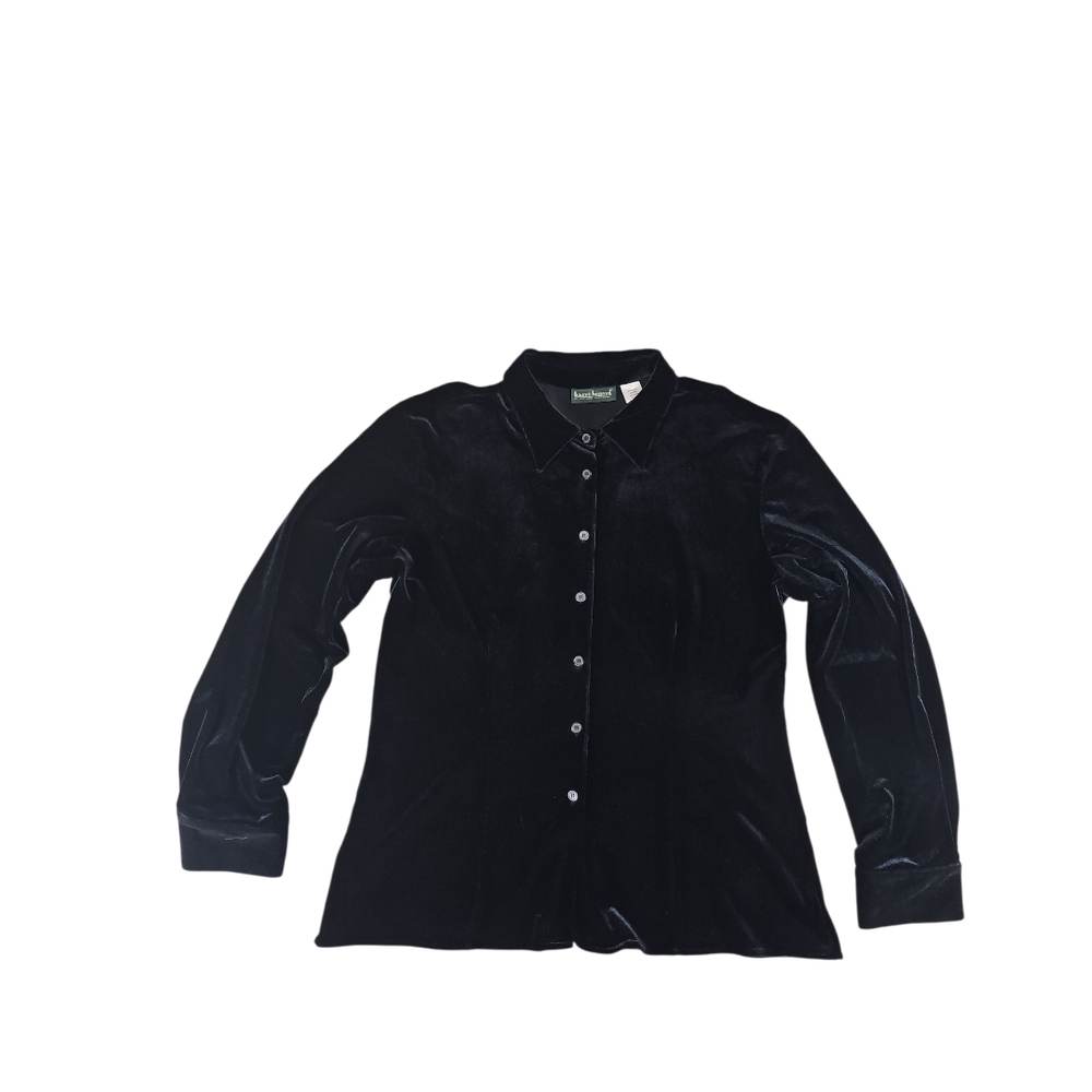 Harve Benard Black Velvet Blouse - Picture 2 of 4